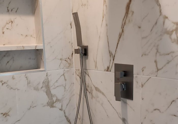 Rock Construction Bathroom Remodel