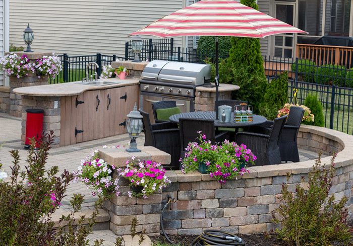 Rock Construction Outdoor Kitchen