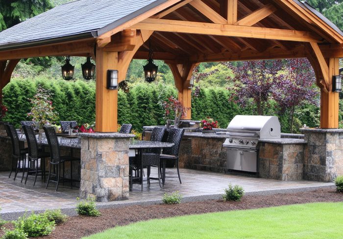 Rock Construction Outdoor Kitchen