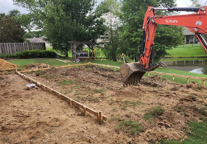 Rock Construction Pool Construction Before